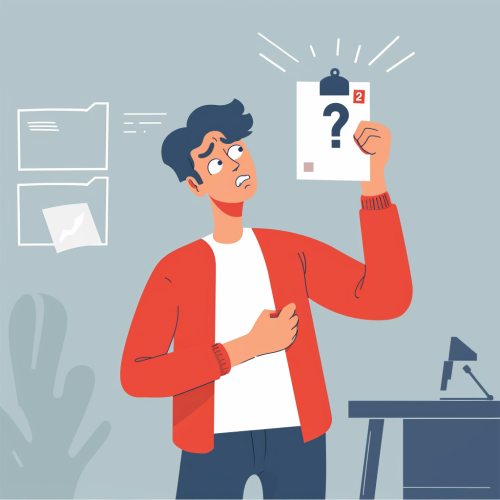 Man looking confused at election ballot