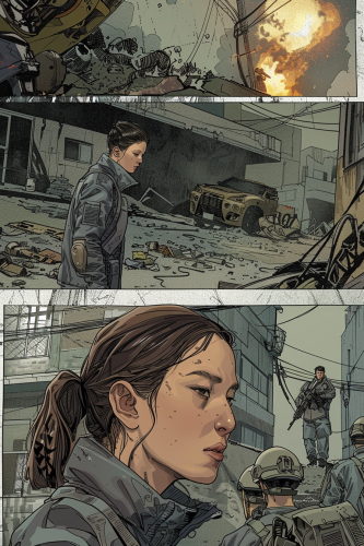 Korean Military Artistic Comic Scene