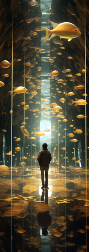 Golden hologram world investments concept