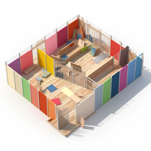 Construction Building with Temporary Fencing Construction Building with Temporary Fencing