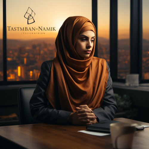 Muslim man designing a logo for a consulting firm