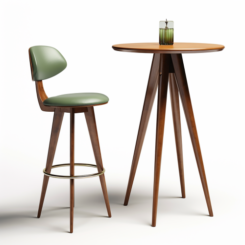 Modern green bar chair and wooden plane table Modern green bar chair and wooden plane table