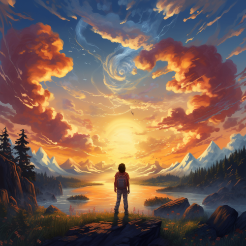 Beautiful nature with sky and sun Beautiful nature with sky and sun