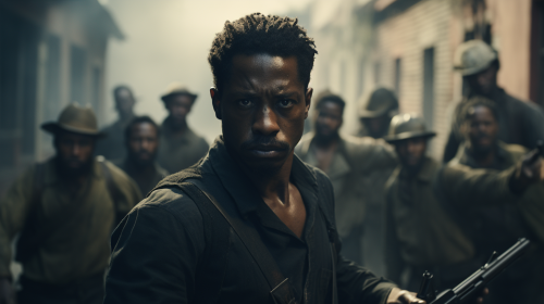 Cornered Black Man Cinema Scene Cornered Black Man Cinema Scene