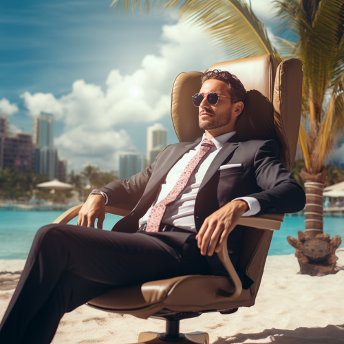 Corporate Executive enjoying vacation in Caribbean