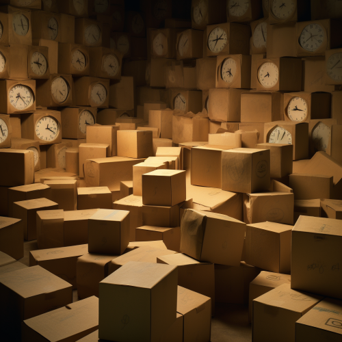 Series of smaller corrugated clock boxes