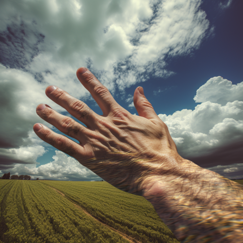 Vibrant Hand Palm in Countryside Vibrant Hand Palm in Countryside