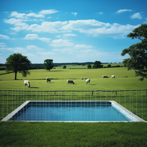 Beautiful Pool Surrounded by Fence Beautiful Pool Surrounded by Fence