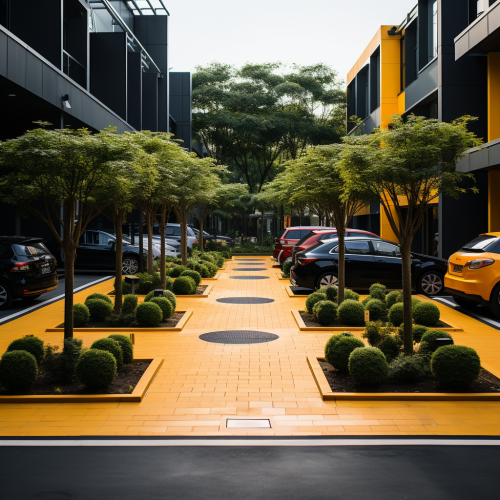 Couple Levels Parking with Beautiful Design