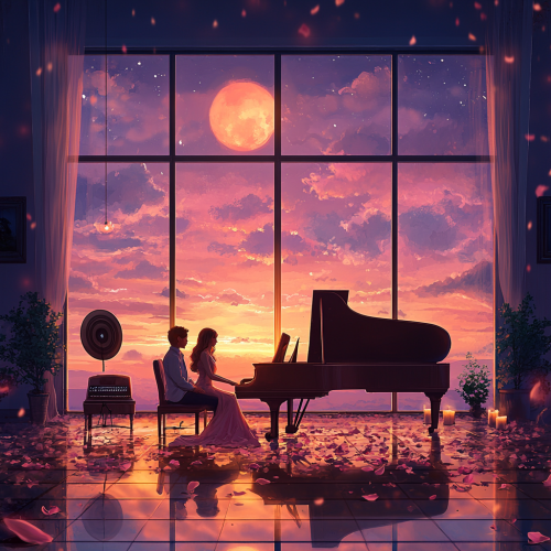 cozy, intimate room with golden glow, couple holding hands.