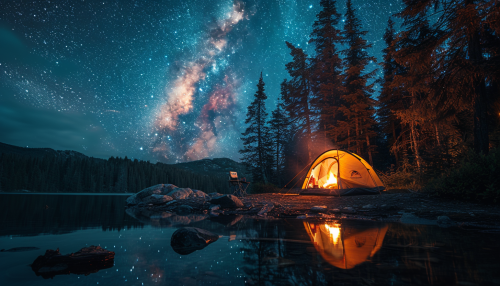 Cozy campfire in serene nature