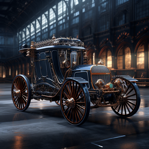 Realistic 3D render of a 1889 Daimler Stahlradwagen car