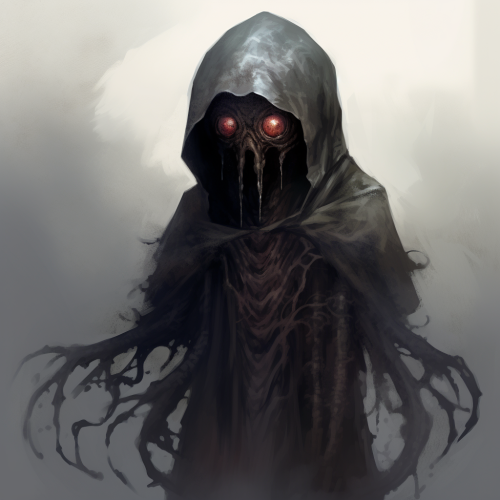 Creepy humanoid shadow being artwork