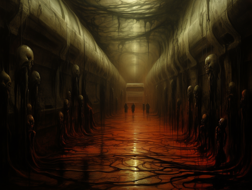 Dark and eerie metro station artwork