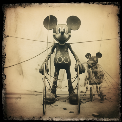 Creepy spider mouse polaroid photo