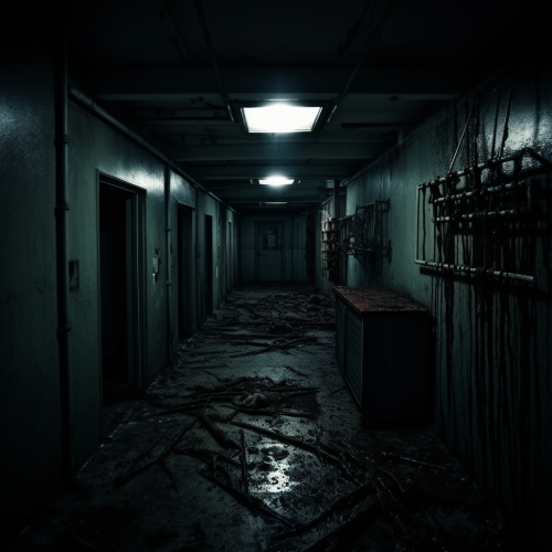 Creepy horror cinematic scene