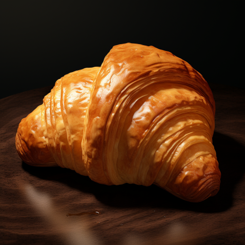 Realistic fresh cream croissant