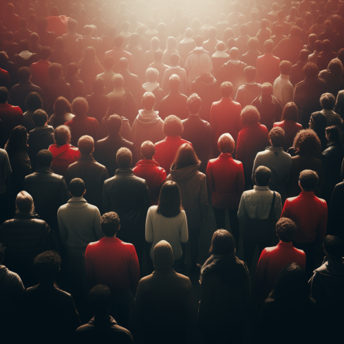 Person in crowd, identification Person in crowd, identification