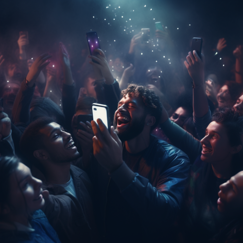 Crowd at Rave Filming on Phones
