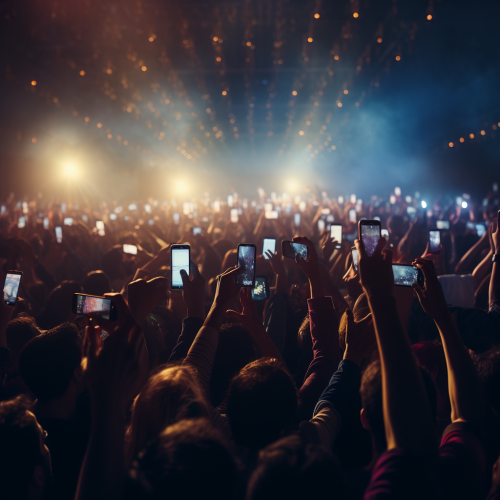 Group of People Filming at Rave Party