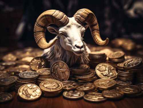 Ram stepping on crypto coins
