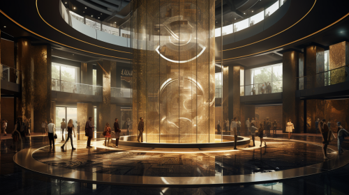 Architectural rendering of a Cryptocurrency Institution