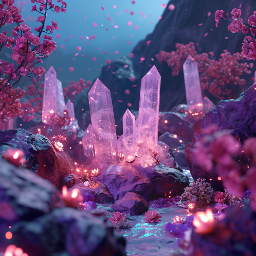 Crystal Mountains Rose Quartz Amethyst Carnelian Background