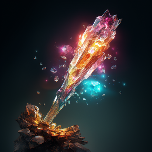 Shattered crystal staff in pieces