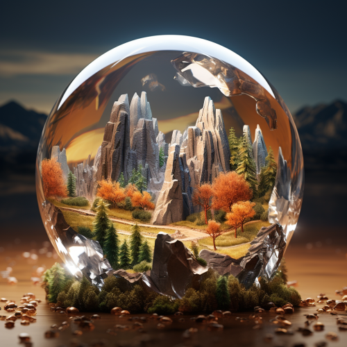 Breathtaking crystal world landscape