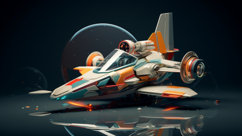 Cubist style spaceship artwork Cubist style spaceship artwork