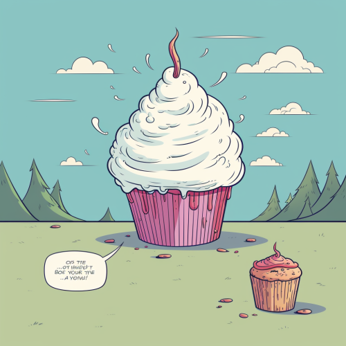 Adorable cupcake dreaming of being a cake