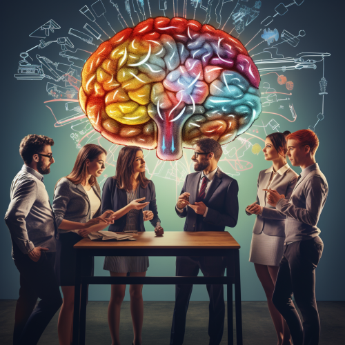 Group of students discussing brain myths or facts