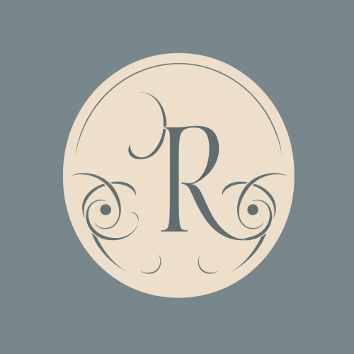 Modern Curved RM Wedding Monogram