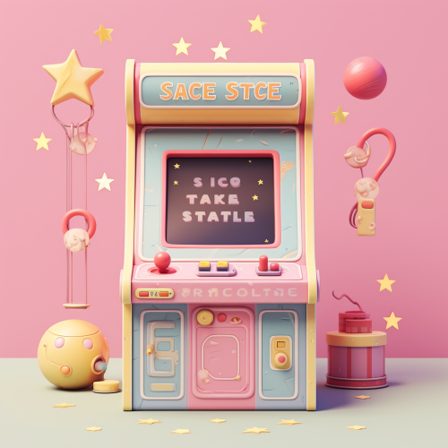 Cute arcade game start screen