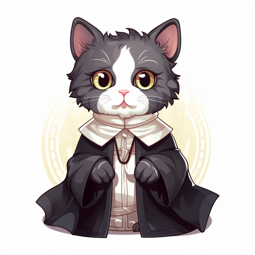 Cute cat in priest robes
