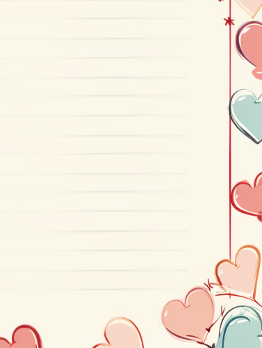 Cute love diary with cartoonish border