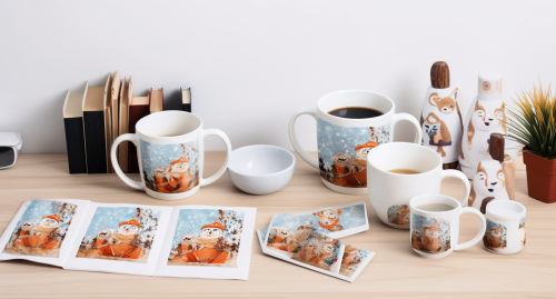 Coffee mugs, tumblers, bookmarks, and more – all with cute Christmas designs!