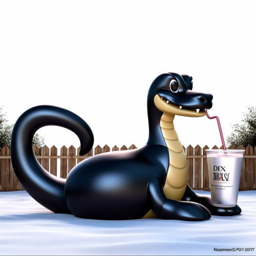 Cute cobra drinking lemonade with sunglasses