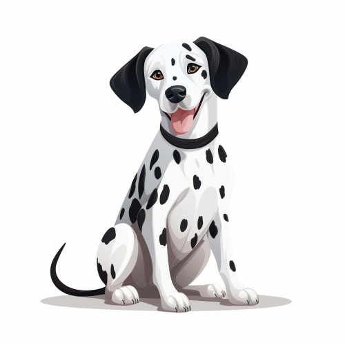 Cute Cartoony Dalmatian Dog on White Background