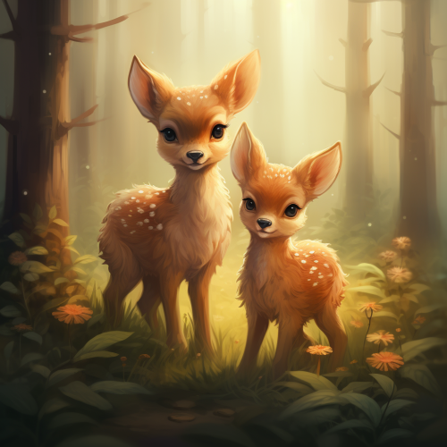 Lovely deer in natural scenery