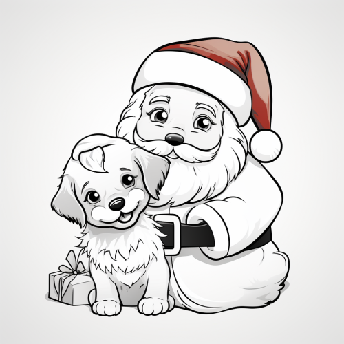 Cute dog wearing Santa hat