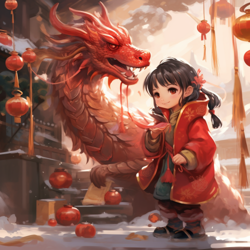 Cute Dragon in Red Coat