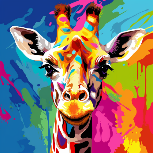 Adorable giraffe in vibrant thread weave