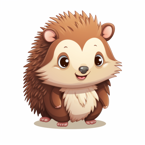 Sweet baby hedgehog on white background