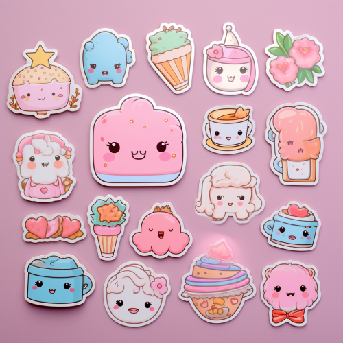 Adorable kawaii sticker set