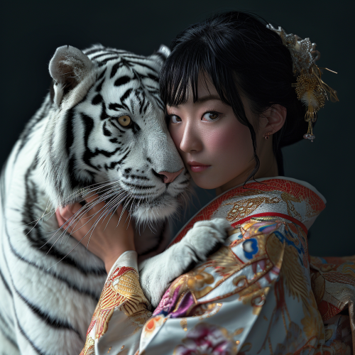 Cute lady from Saitama with White Tiger