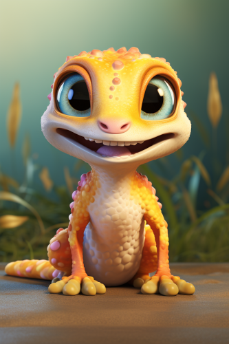 Super Cute Leopard Gecko Cartoon Rendition