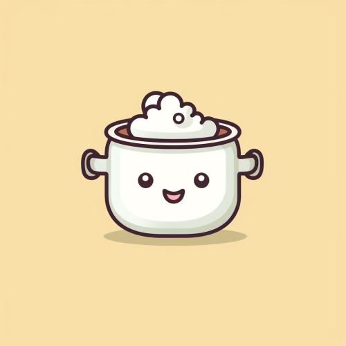 Cartoon cooking pot burping logo