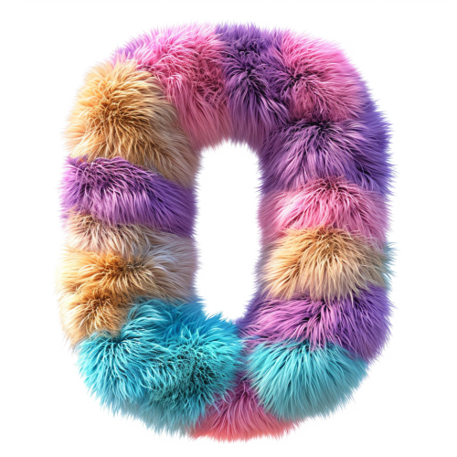 Cute Number 0 with Leopard Fur