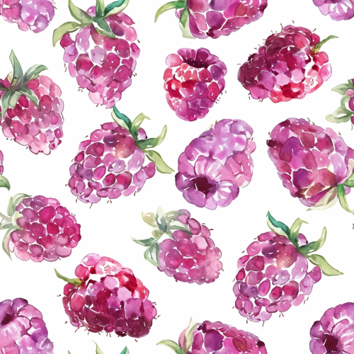 Cute pastel raspberry illustration background pattern